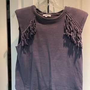 Fate Purple Fringe Muscle Tee